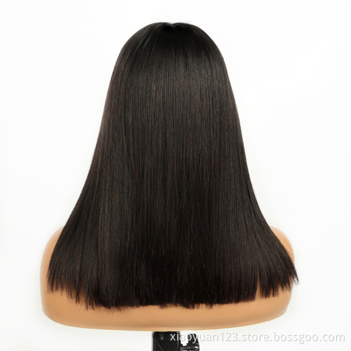 May queen Cheap Human Hair Wig Straight Short Bob Lace Front Wig 100% Virgin Brazilian Hair Transparent Wigs For Black Women